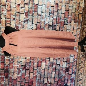 C&C California 100% Linen Halter Dress M Mauve